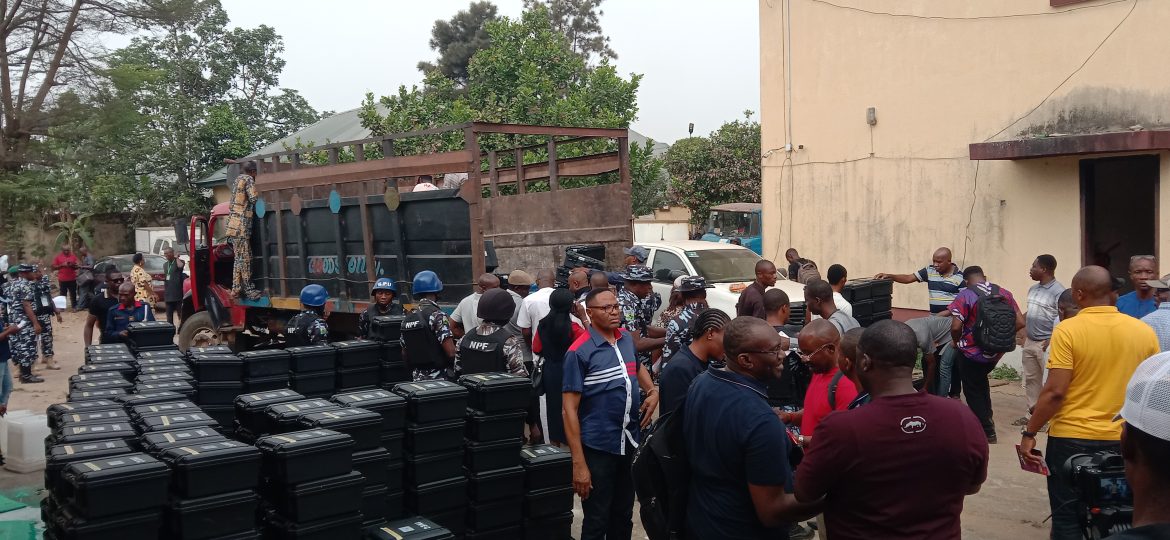 Just in: Tight Security as INEC Begins Distribution of Sensitive Materials in Abia