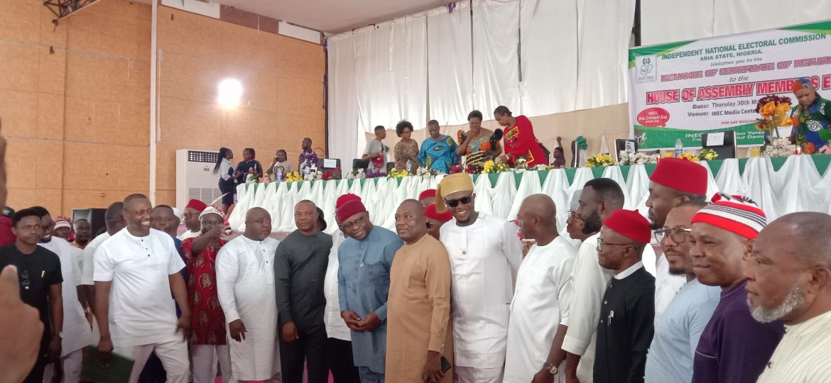 INEC Present Certificates of Return to Abia Law Makers Elect, Commend Abia Resilience