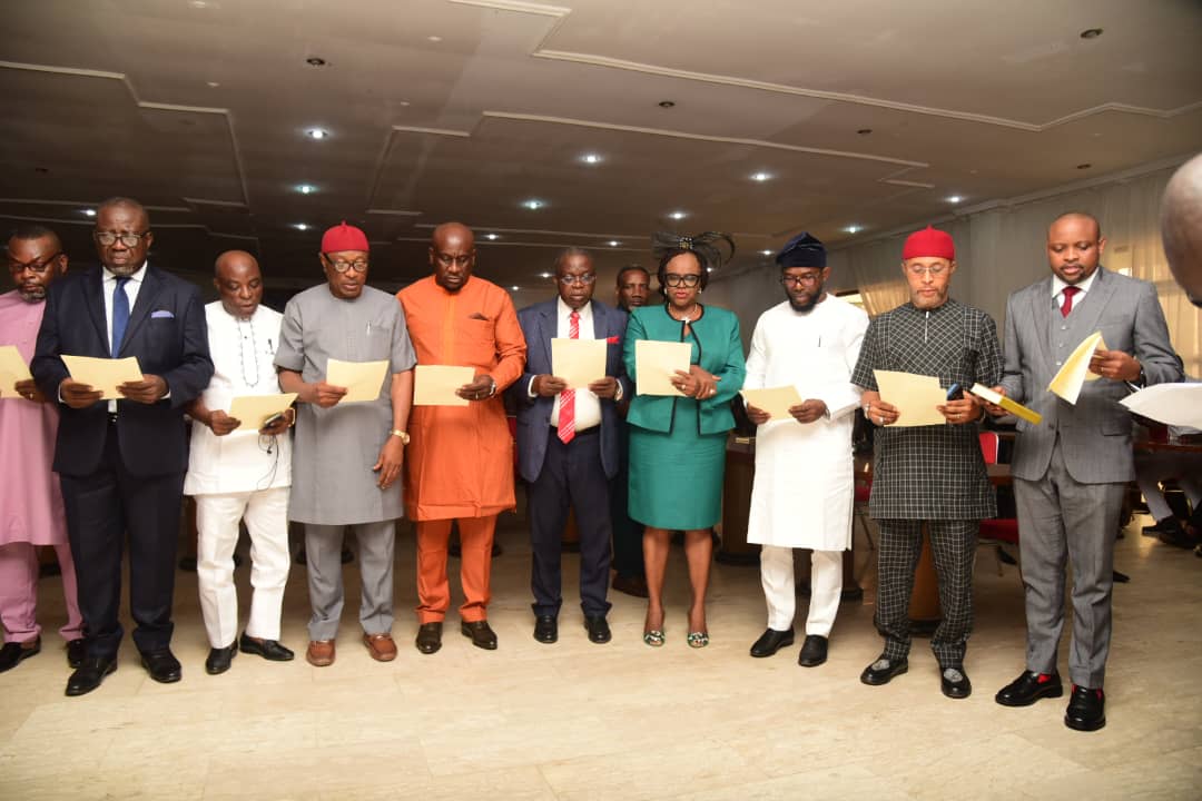 Otti swears in new commissioners with a charge to rebuild Abia