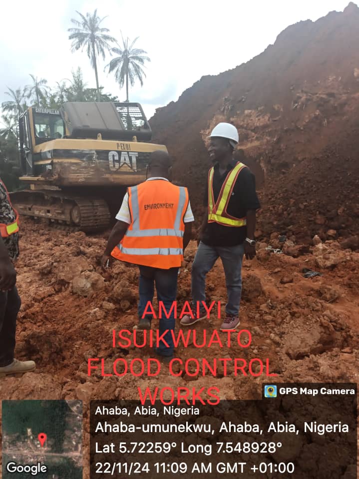 Environment Commissioner Inspects Erosion Control at Amaiyi Isukwuato.